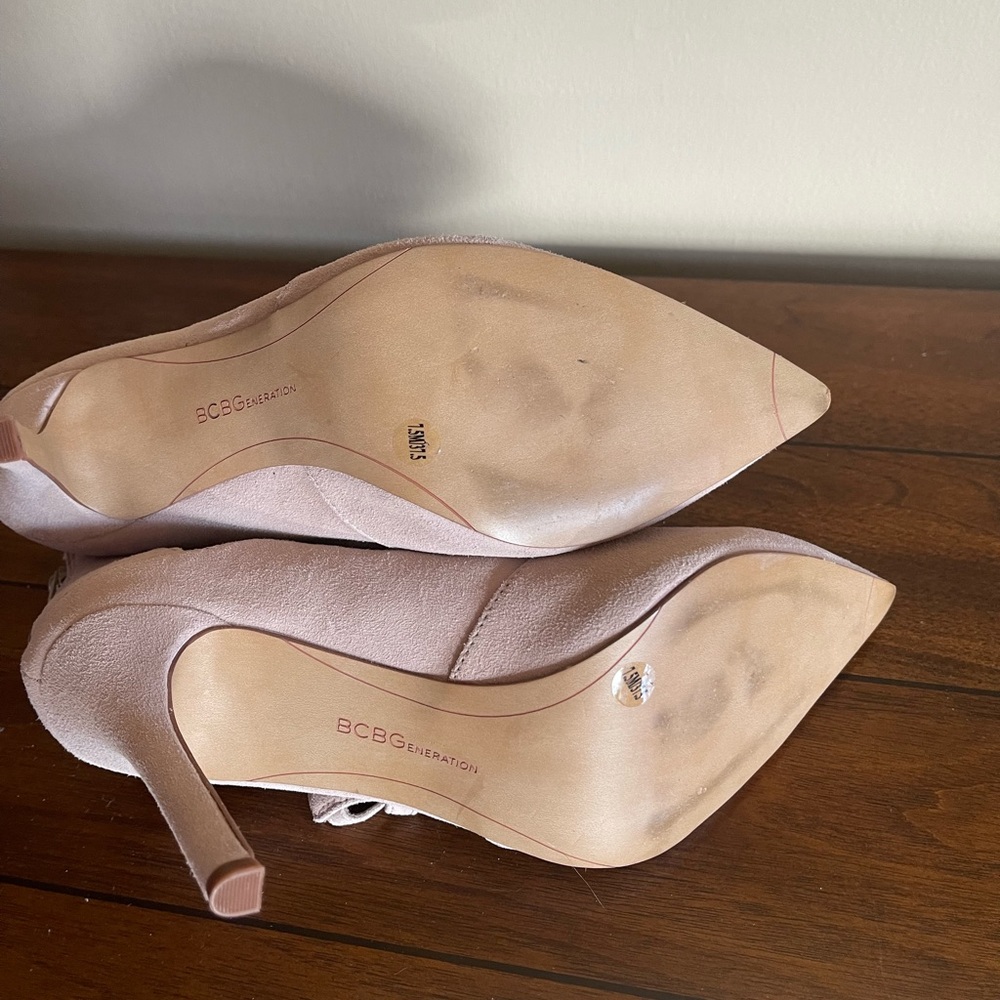 BCBGeneration Beige Suede Heels - Picture 3 of 10